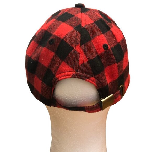 Spartan Never Settle RV Motorhome Hat Cap Red Black Plaid Adjustable Back NWOT - Picture 5 of 7